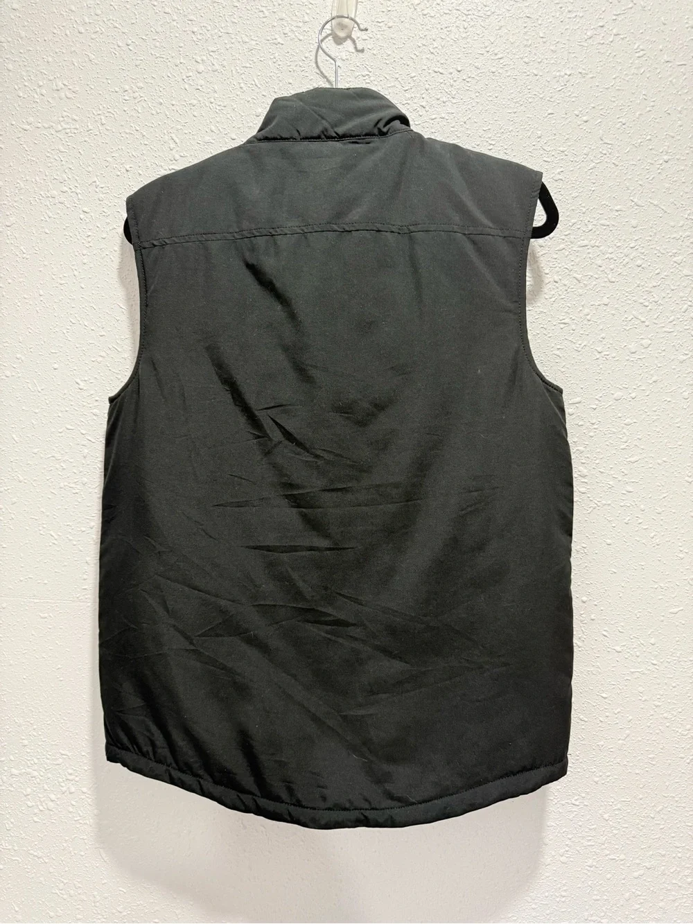 Levi's Dark Gray Quilted Vest with Yellow Trim S